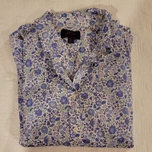 J. Crew Blue and White Casual Button Down Shirt